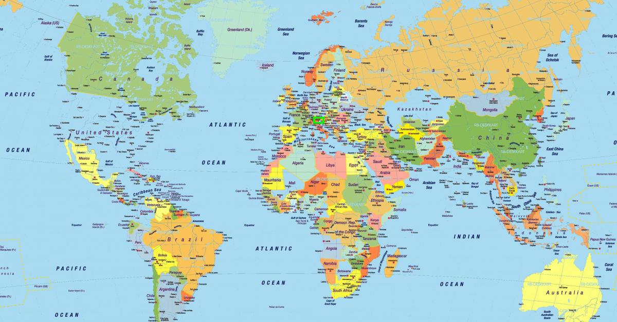 Venecia ubicación en el mapa del mundo