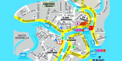 Mapa de murano de Venecia
