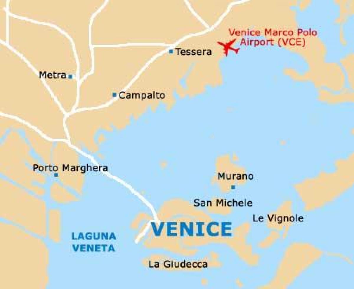 el aeropuerto de Venecia, italia mapa