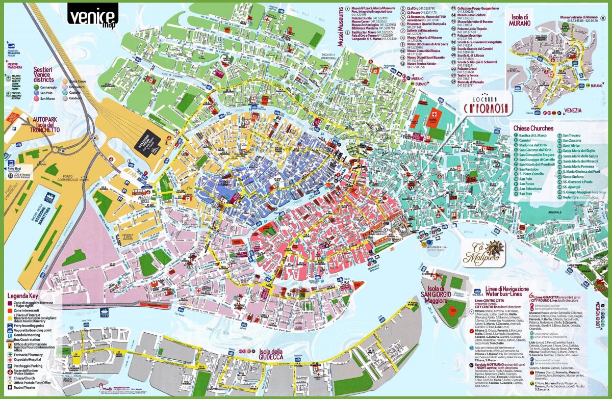 mapa de Venecia iglesias