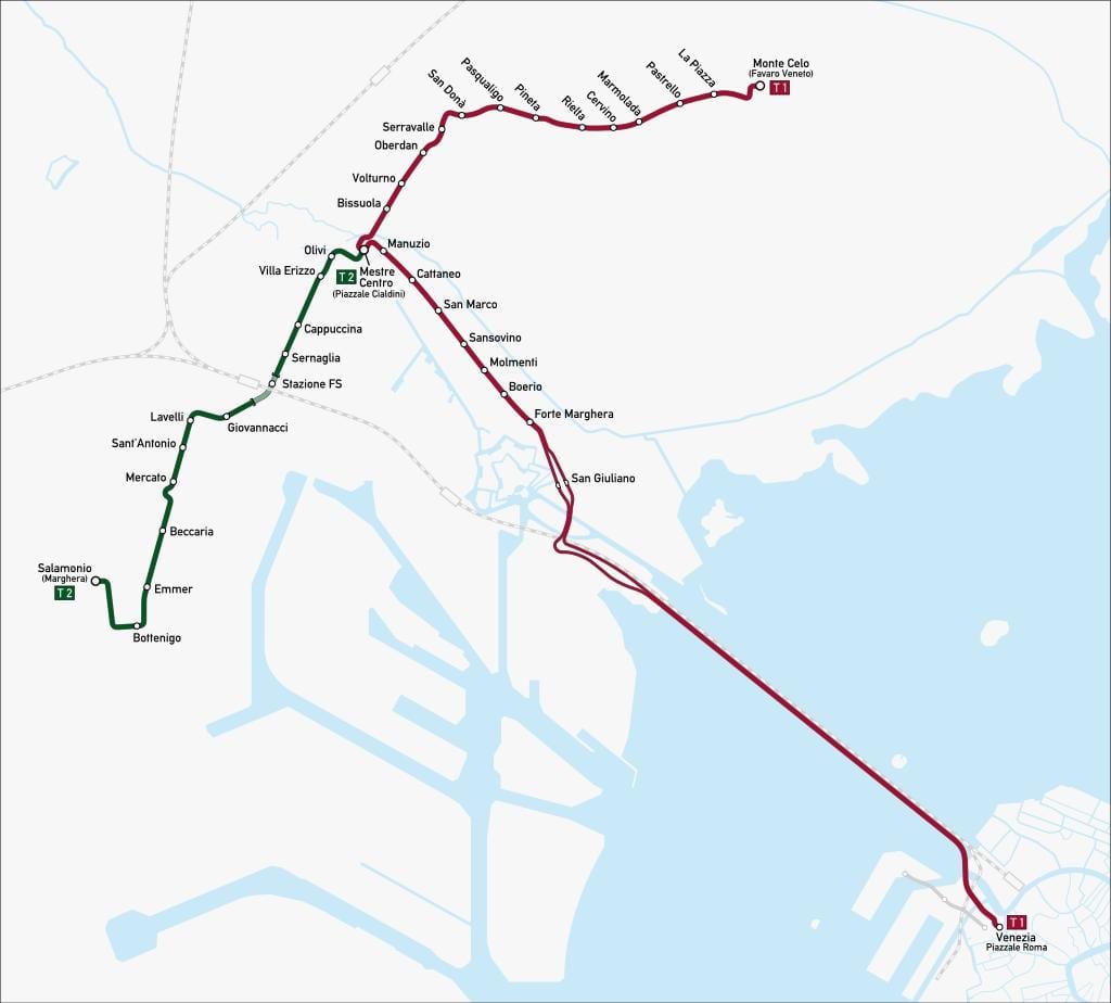 Venezia mestre estación de tren mapa