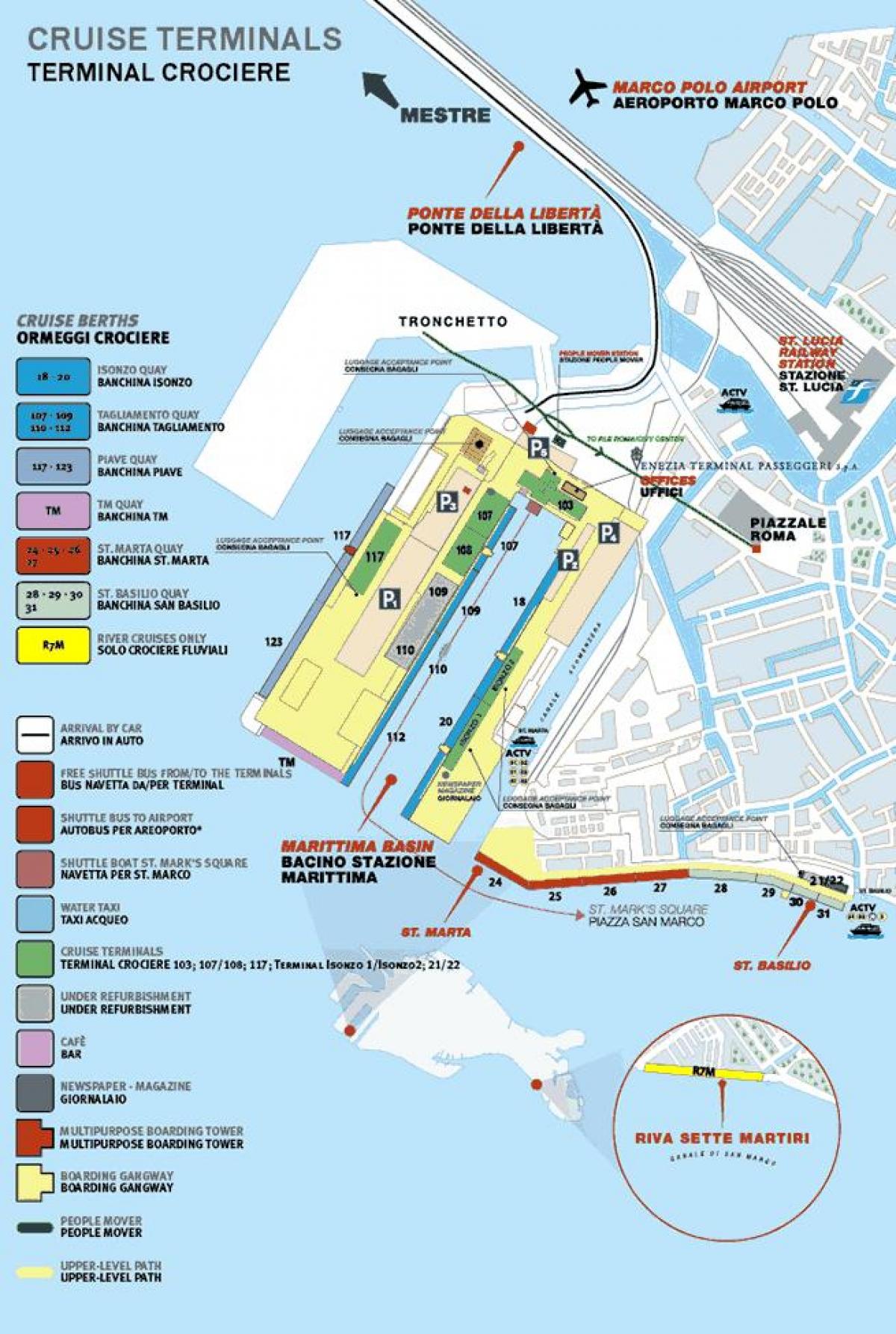 mapa de Venecia, en la terminal de cruceros