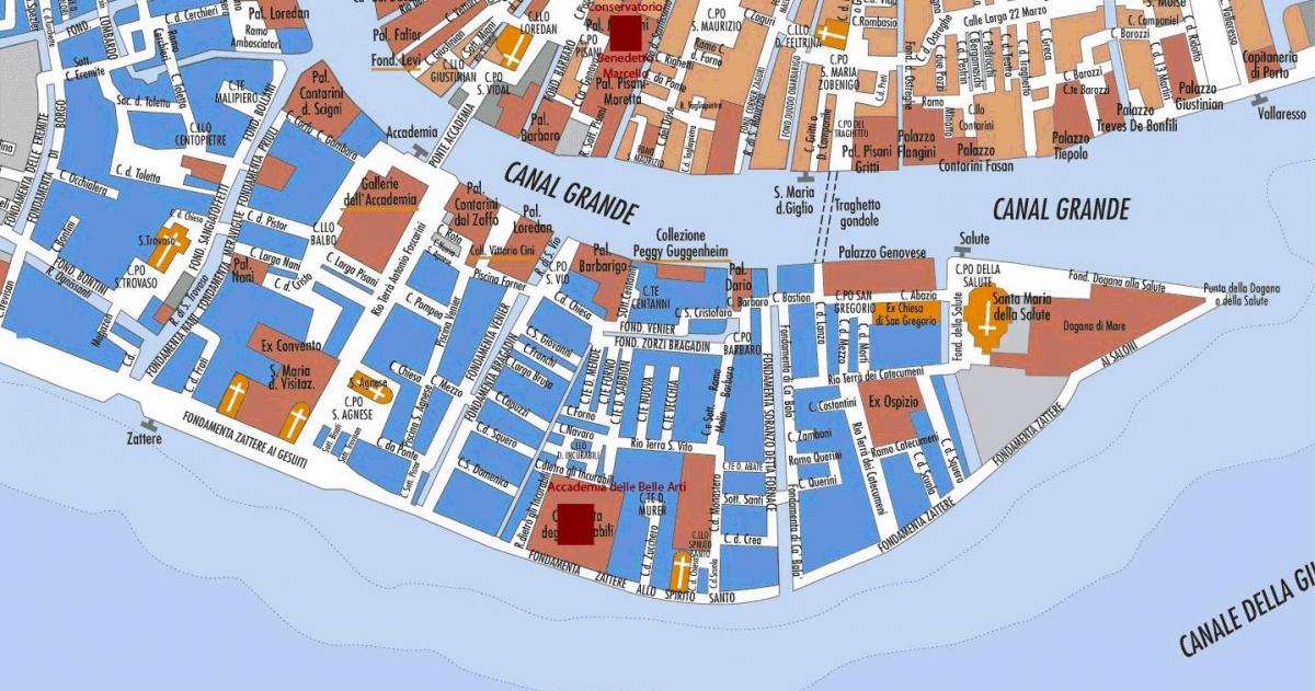 mapa de zattere Venecia 