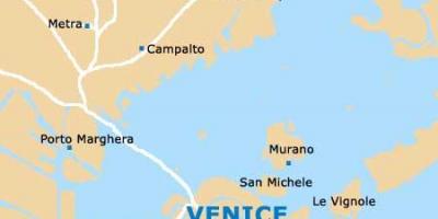 El aeropuerto de Venecia, italia mapa