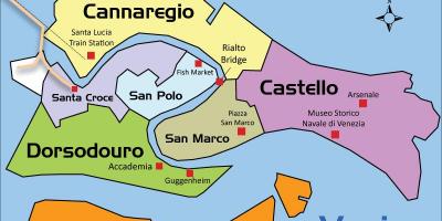 Mapa de distrito de cannaregio de Venecia