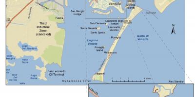 Mapa de las islas de la laguna de Venecia