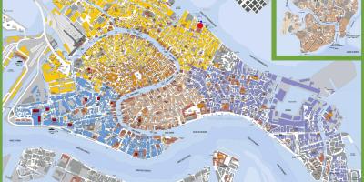 Detallado mapa de Venecia
