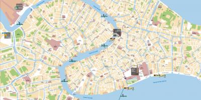 Mapa de Venecia en góndola ruta